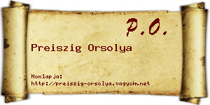 Preiszig Orsolya névjegykártya